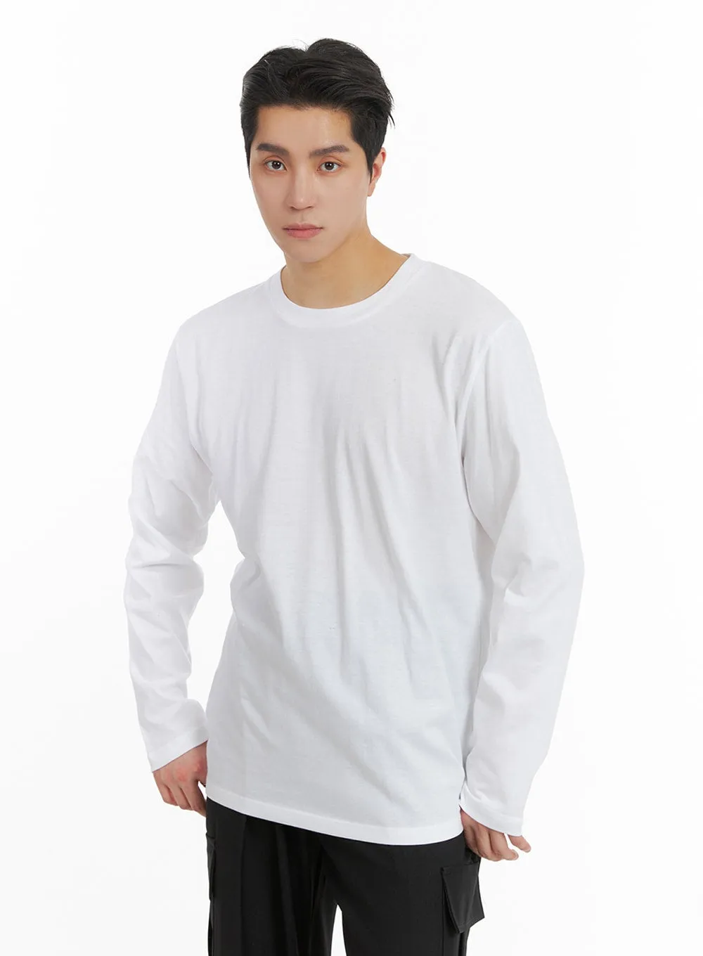 Men's Basic Cotton Long Sleeve T-Shirt IA401