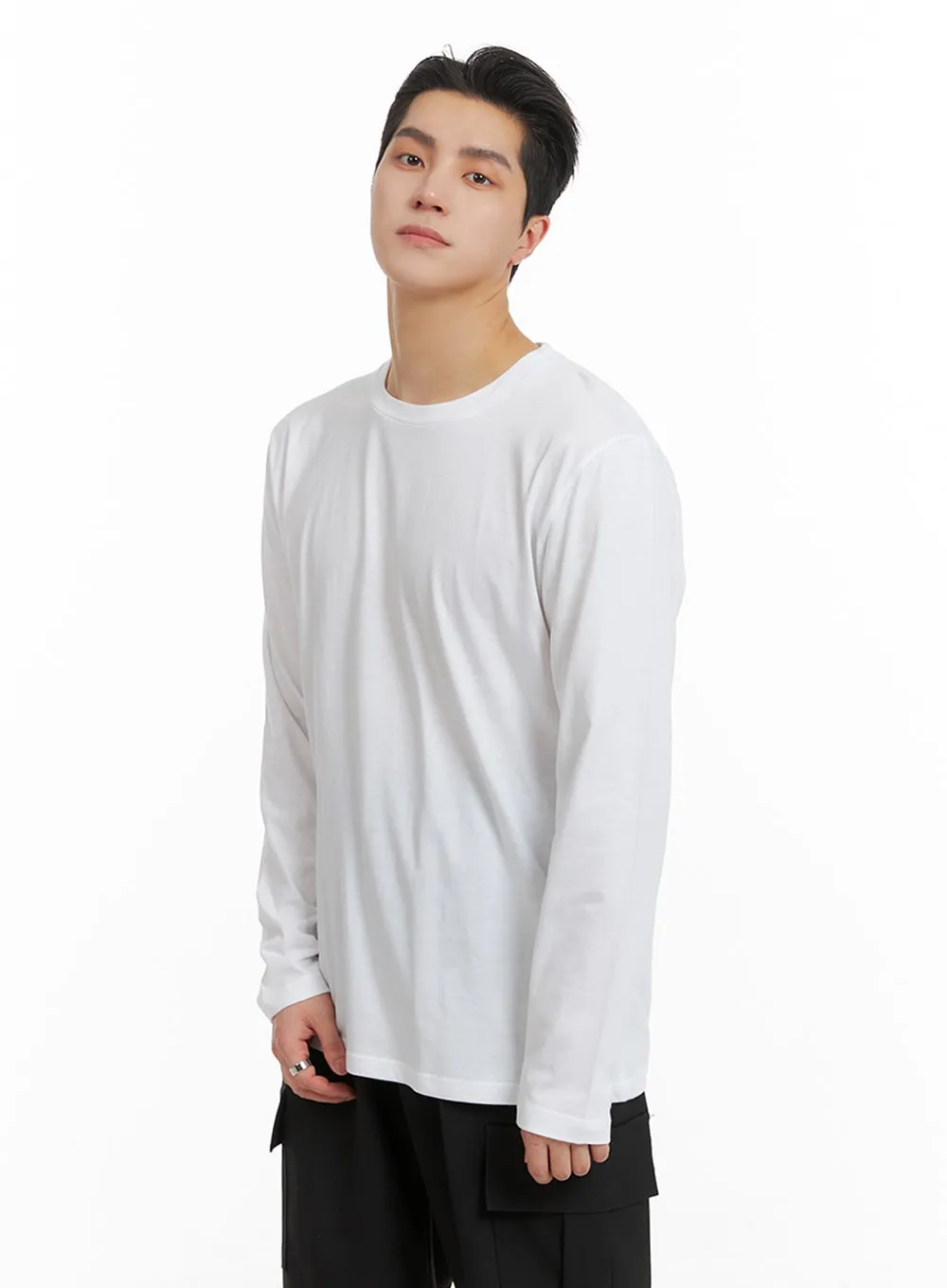 Men's Basic Cotton Long Sleeve T-Shirt IA401