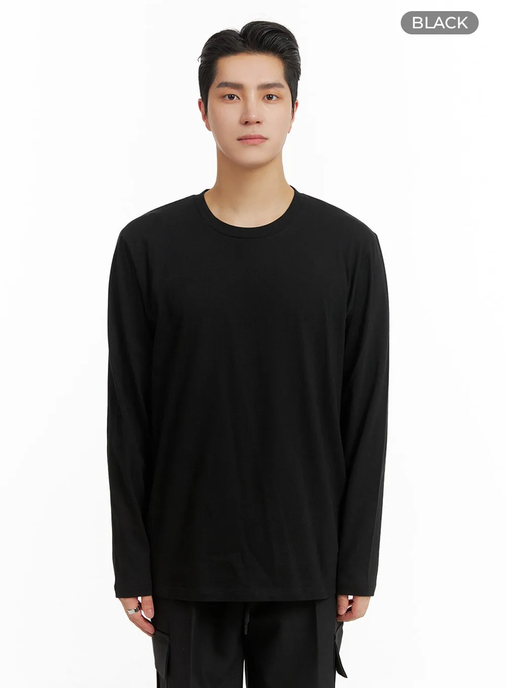 Men's Basic Cotton Long Sleeve T-Shirt IA401