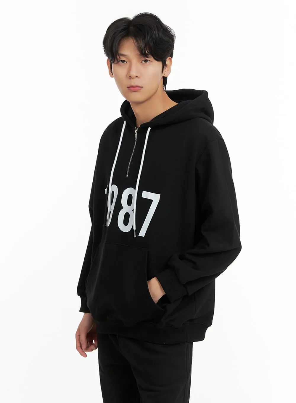 Men's Hooded Sweatshirt with Zip IA401