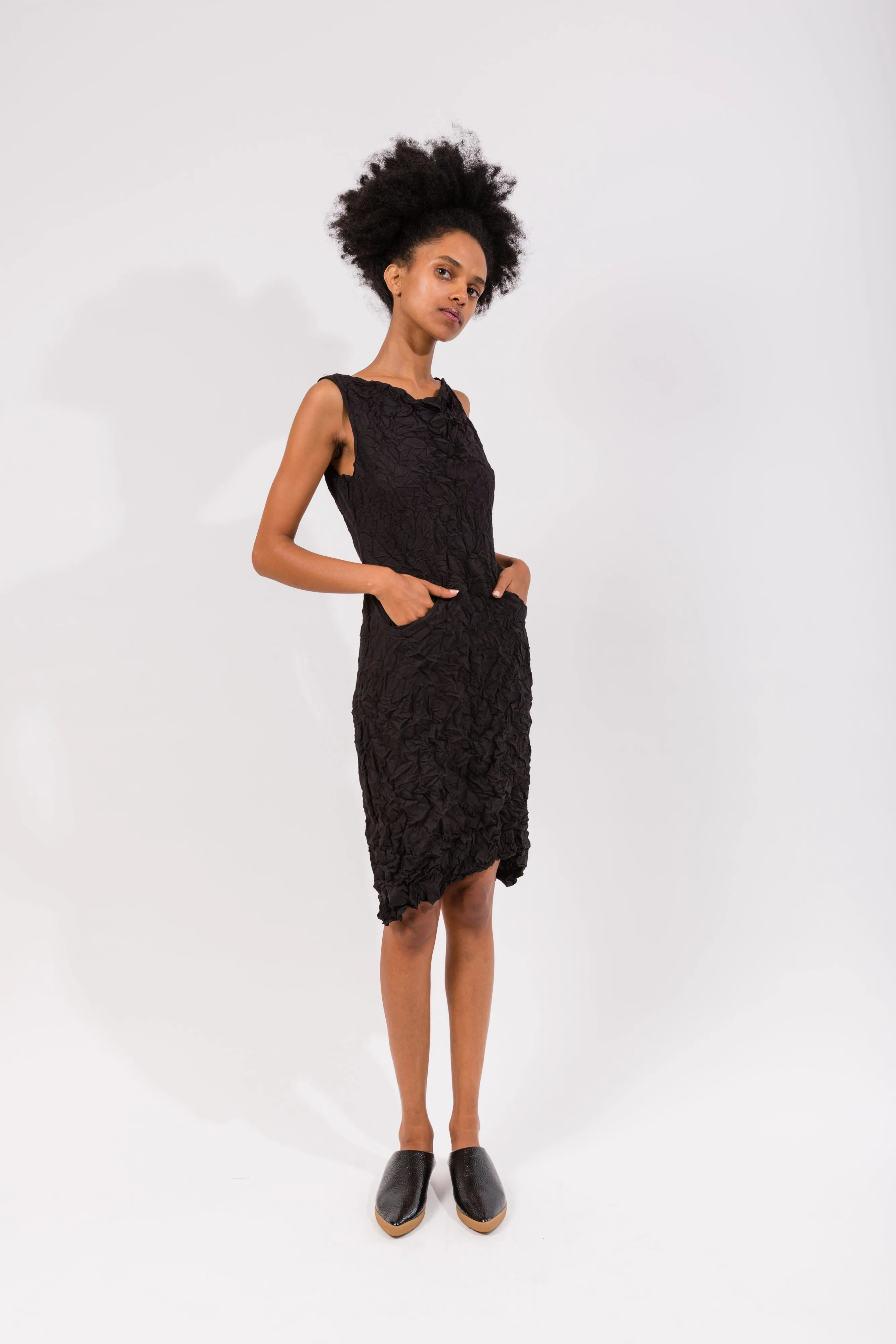 Moth Cowl Dress in Black