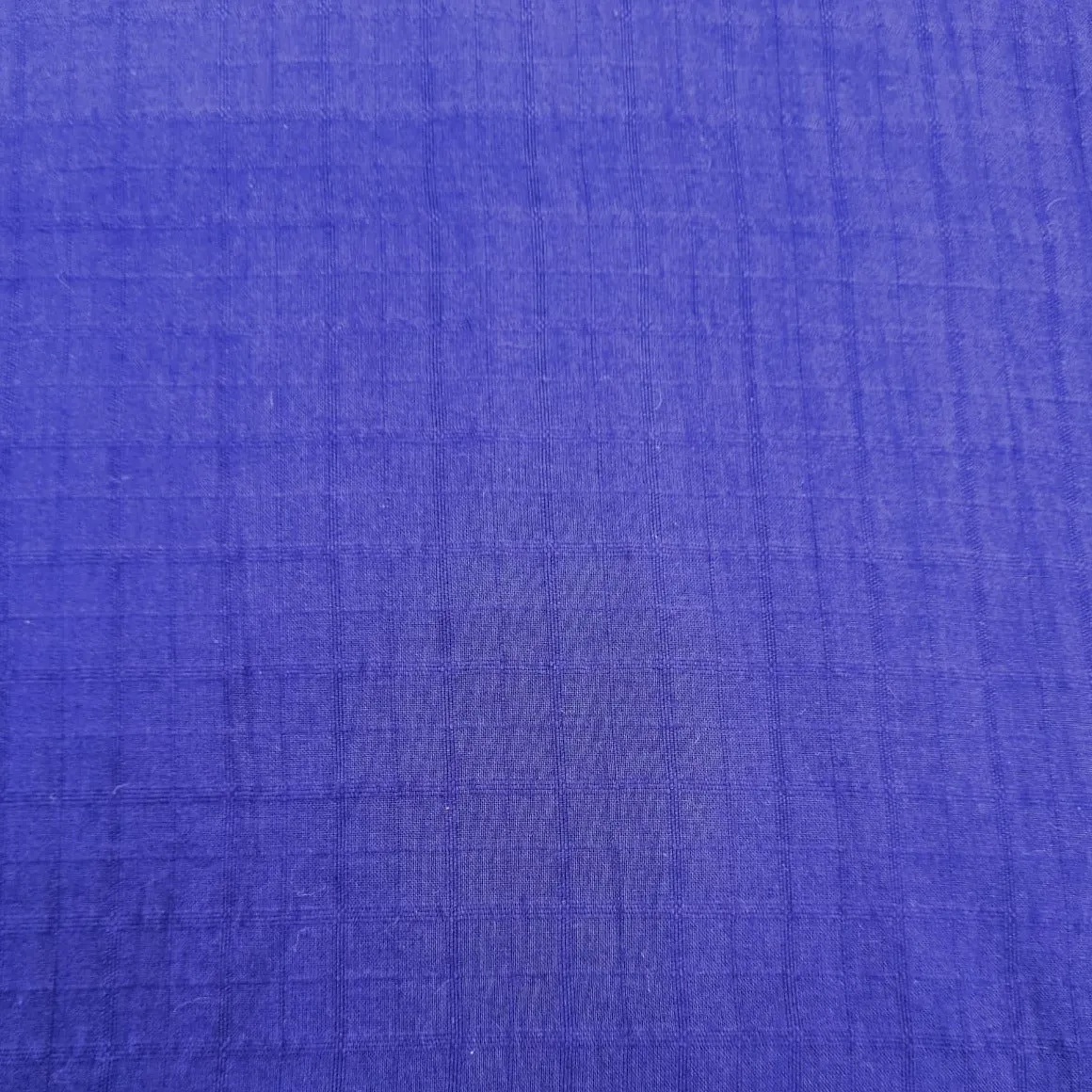 Navy Blue Check Print Cotton Shirting Fabric