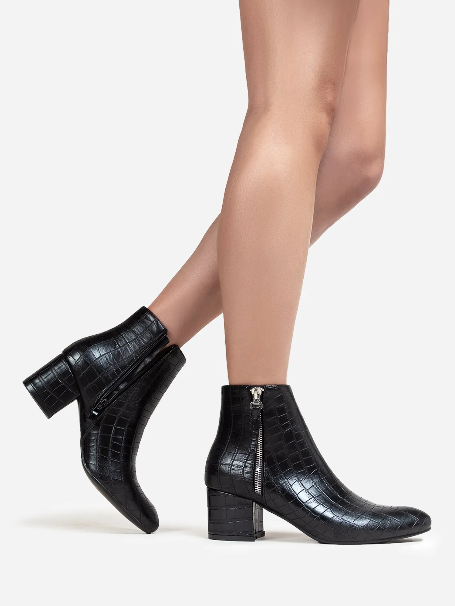 Pointed Toe Zip Ankle Boots