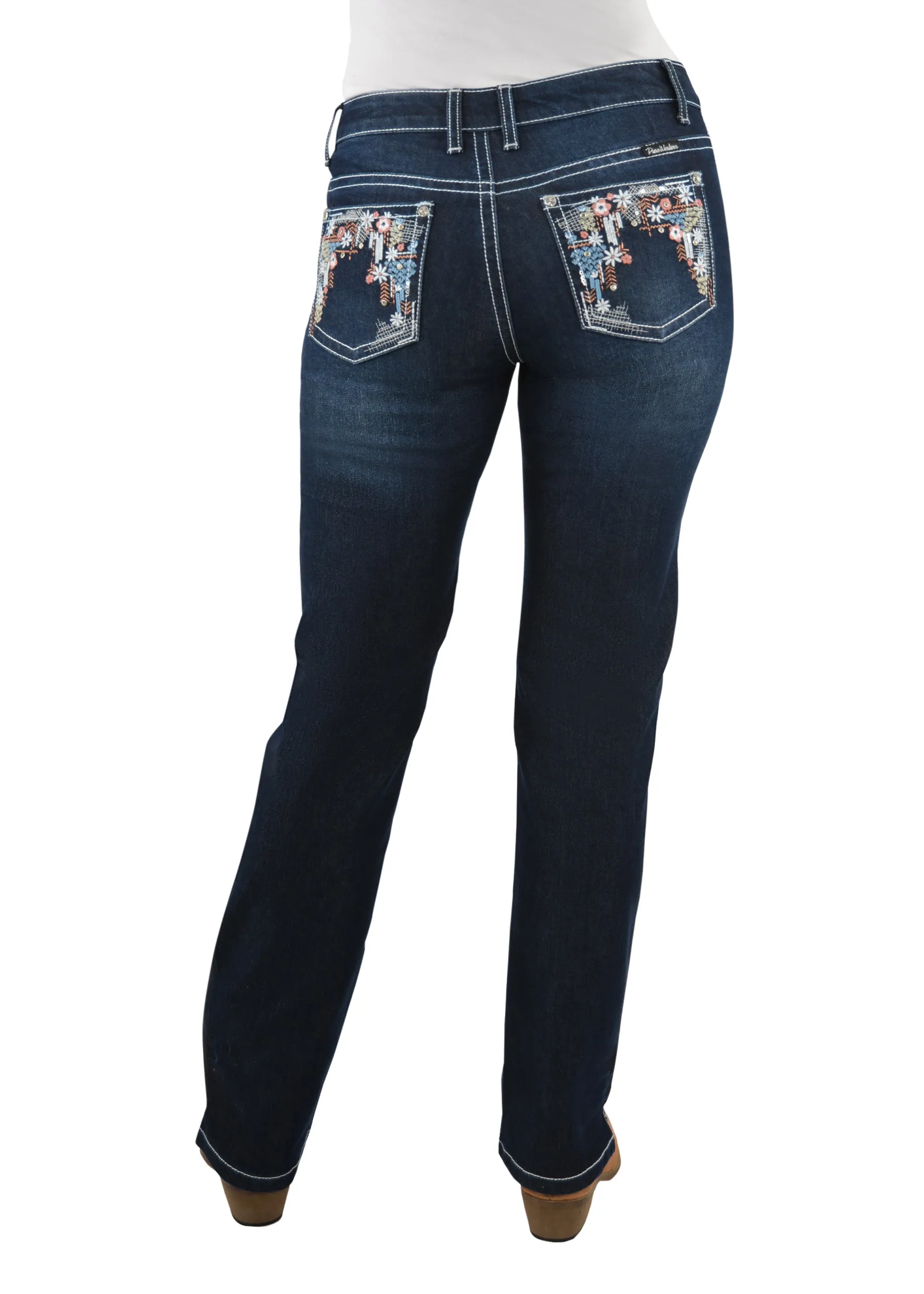 Pure Western Womens Anjelica Straight Leg Jean 32 Leg