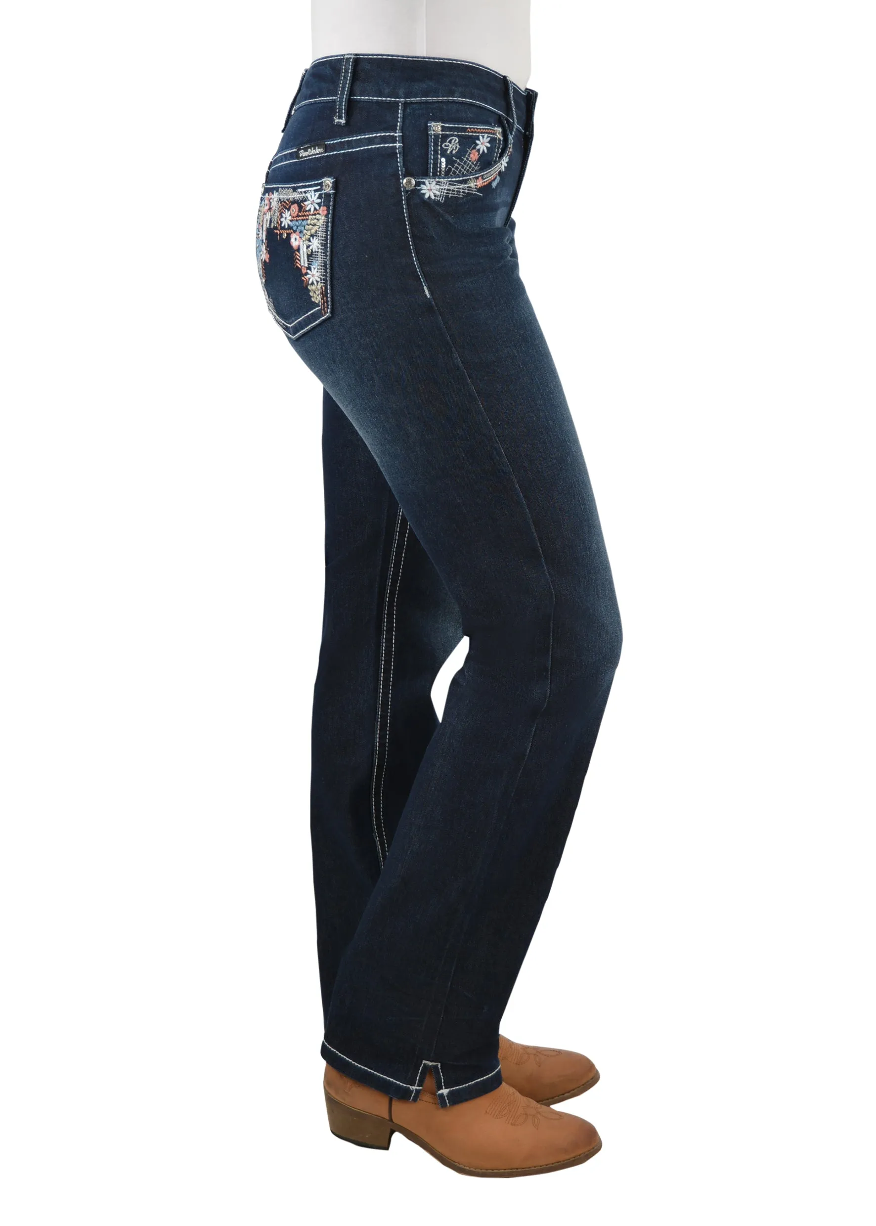 Pure Western Womens Anjelica Straight Leg Jean 32 Leg