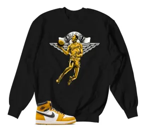 Retro 1 Yellow Ochre Sweater - Greatest - Black