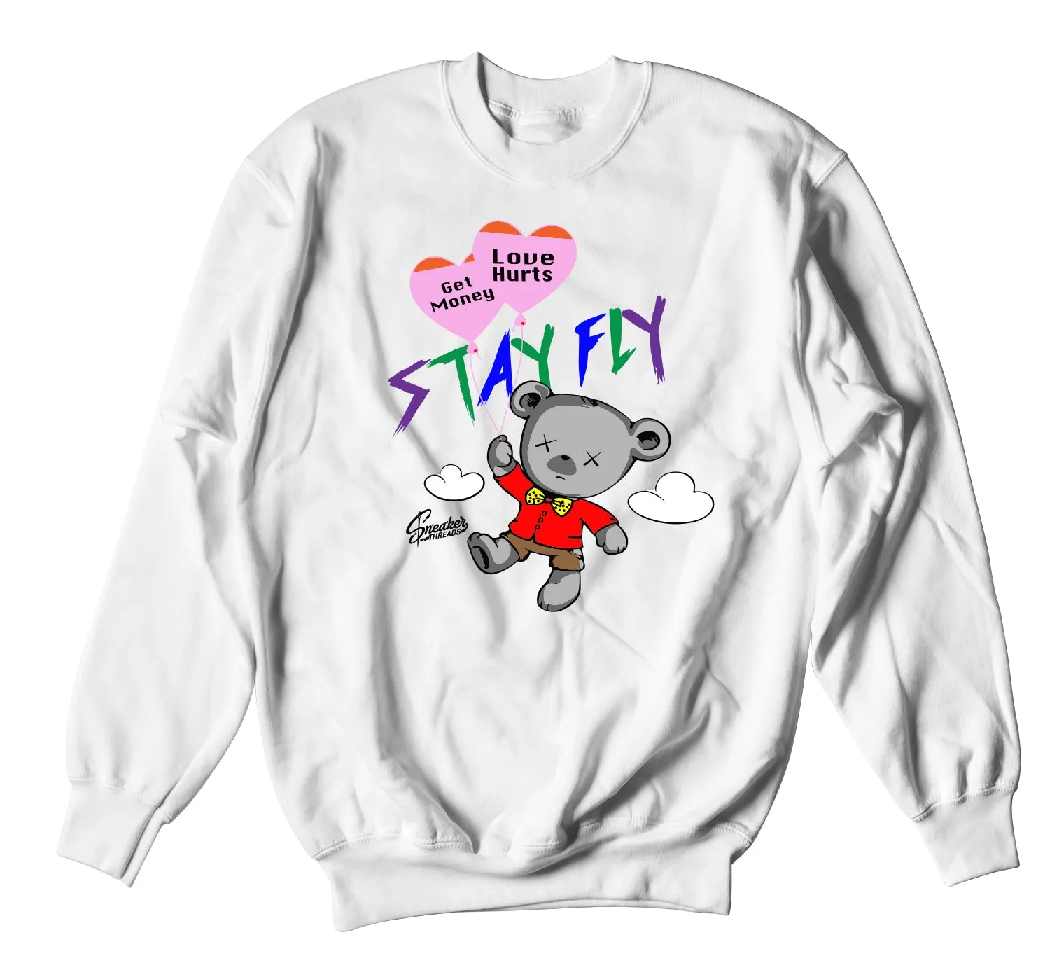 Retro 10 Wings Sweater - Money Over Love - White