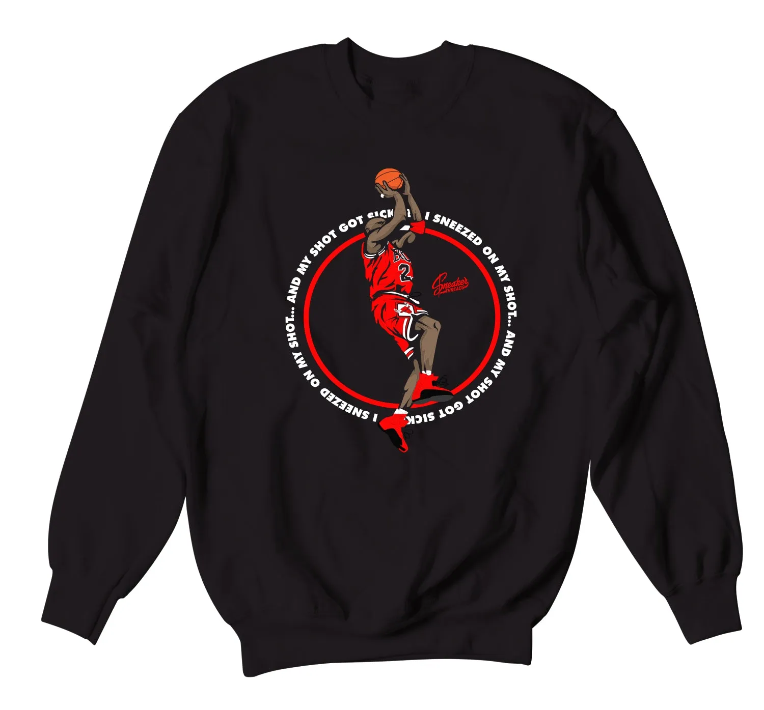 Retro 12 Reverse Flu Sweater - Sick Shot - Black