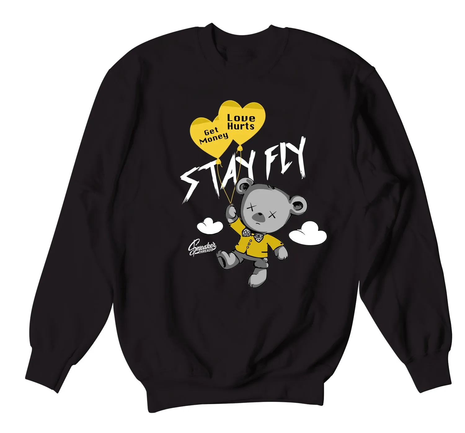 Retro 13 Gold Glitter Sweater - Money Over Love - Black