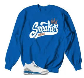 Retro 3 Wizards Sweater - ST Crown - True Blue