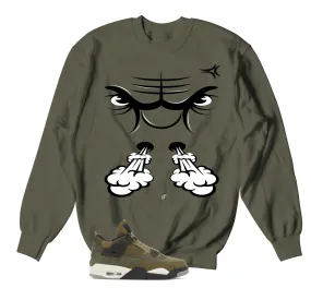 Retro 4 Craft Olive Raging Face Sweater