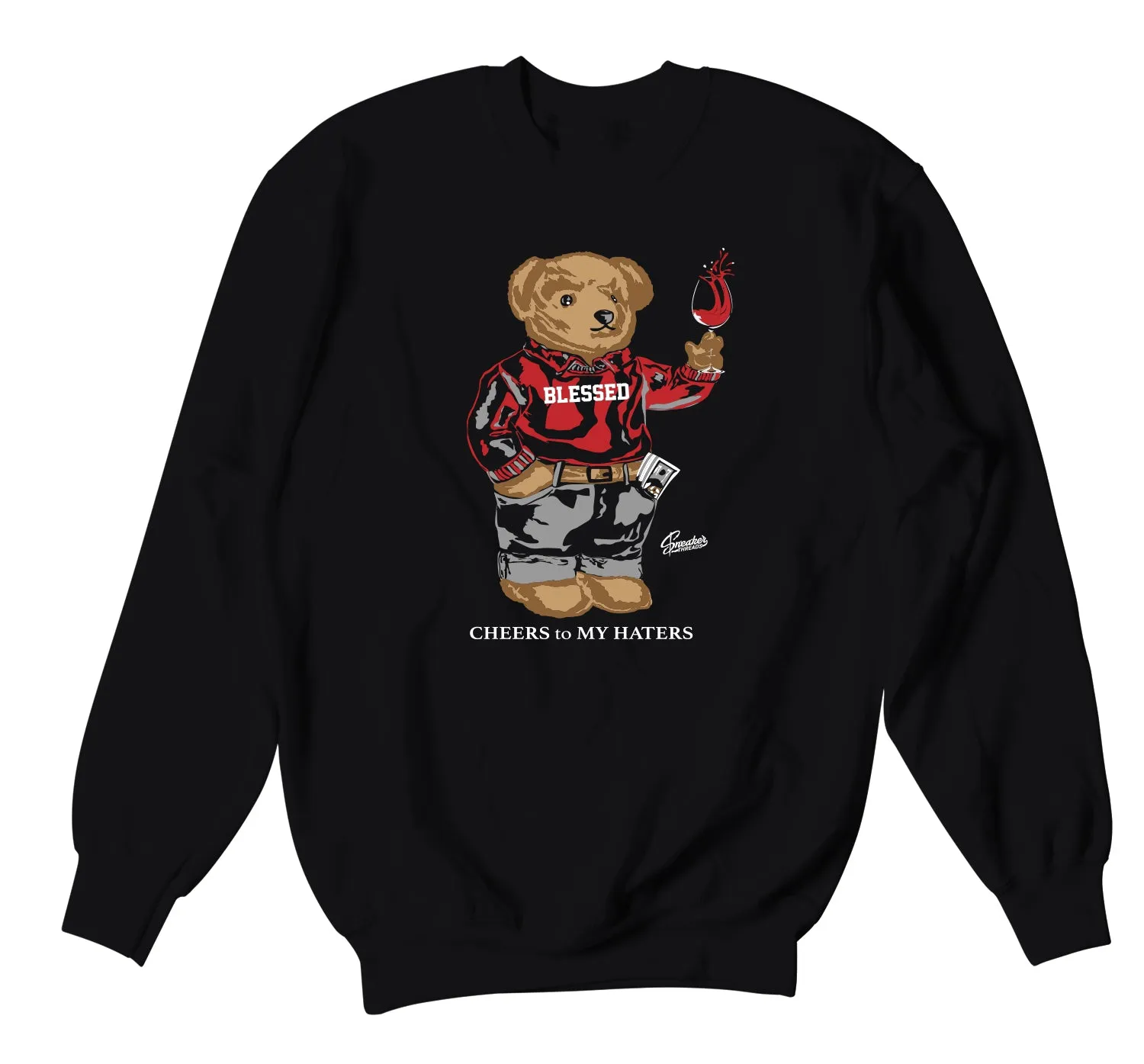 Retro 9 Gym Red Cheers Bear Sweater