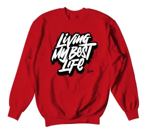 Retro 9 Gym Red Sweater - Living Life - Red