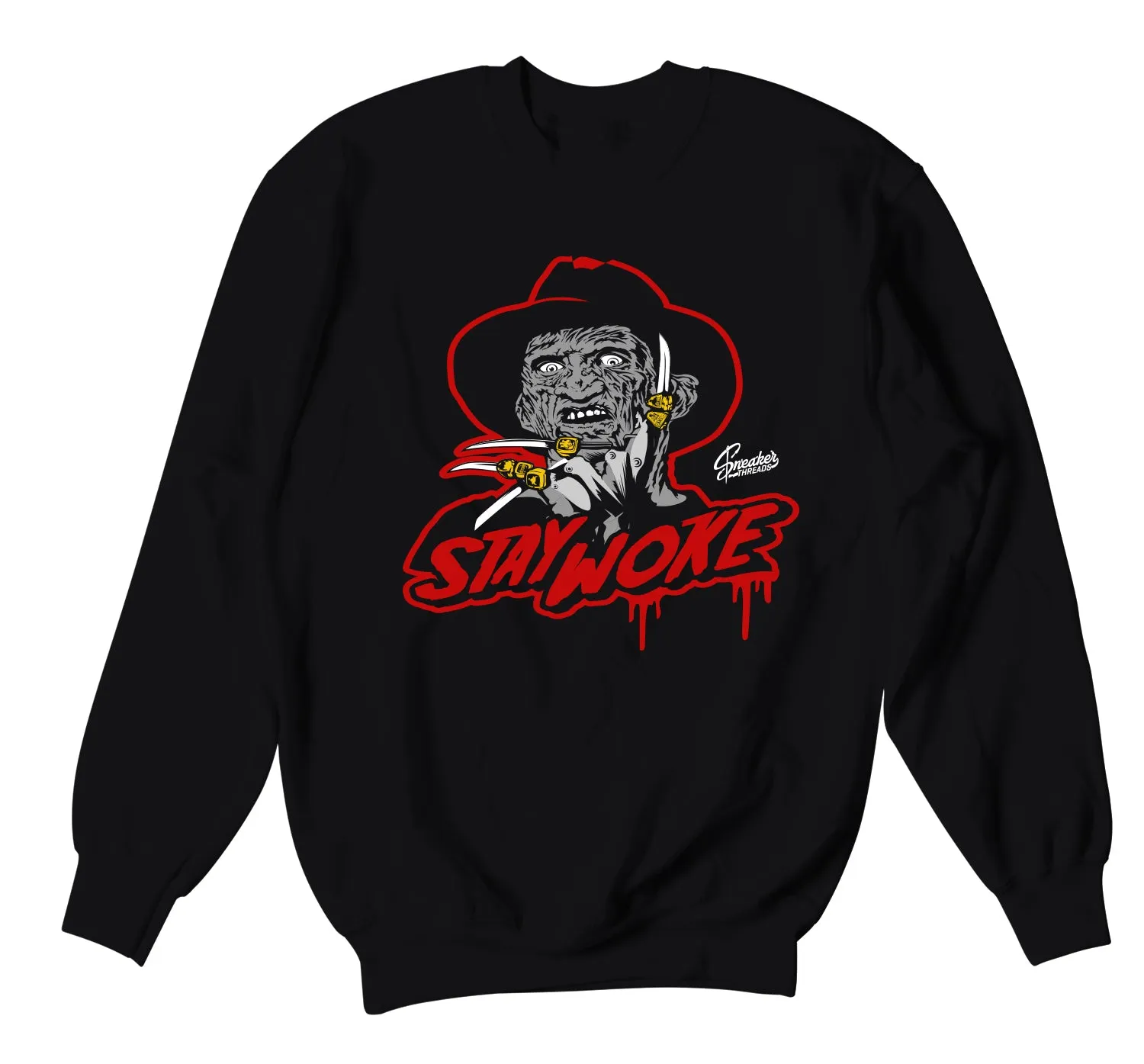 Retro 9 Gym Red Sweater - Stay Woke - Black