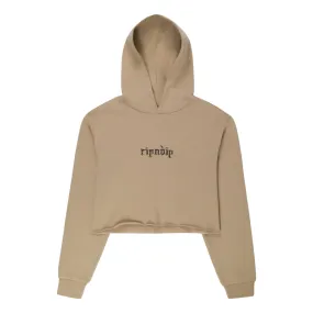 RIPNDIP WOMEN'S LOS FELIZ CROPPED HOODIE-SAND