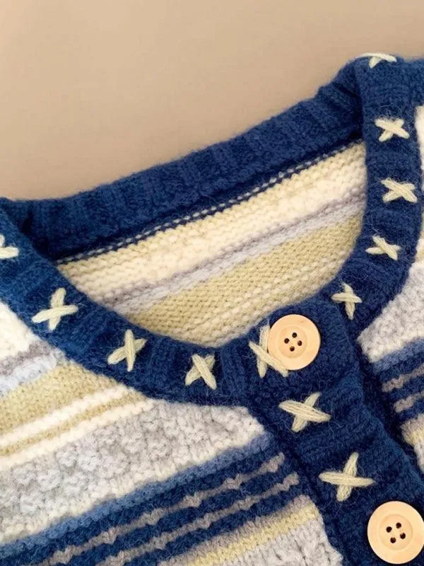 Round Neck Button Cardigan Sweater