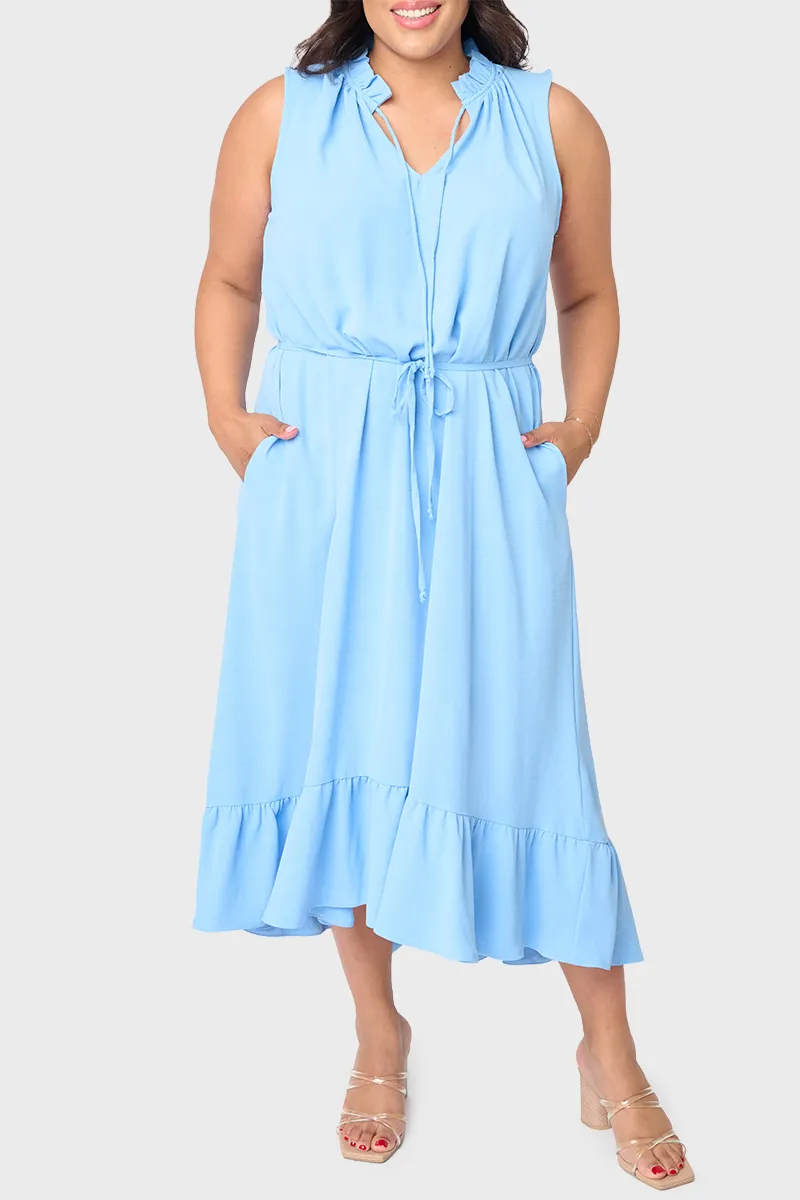 Sienna Sleeveless Tie Neck Midi Dress