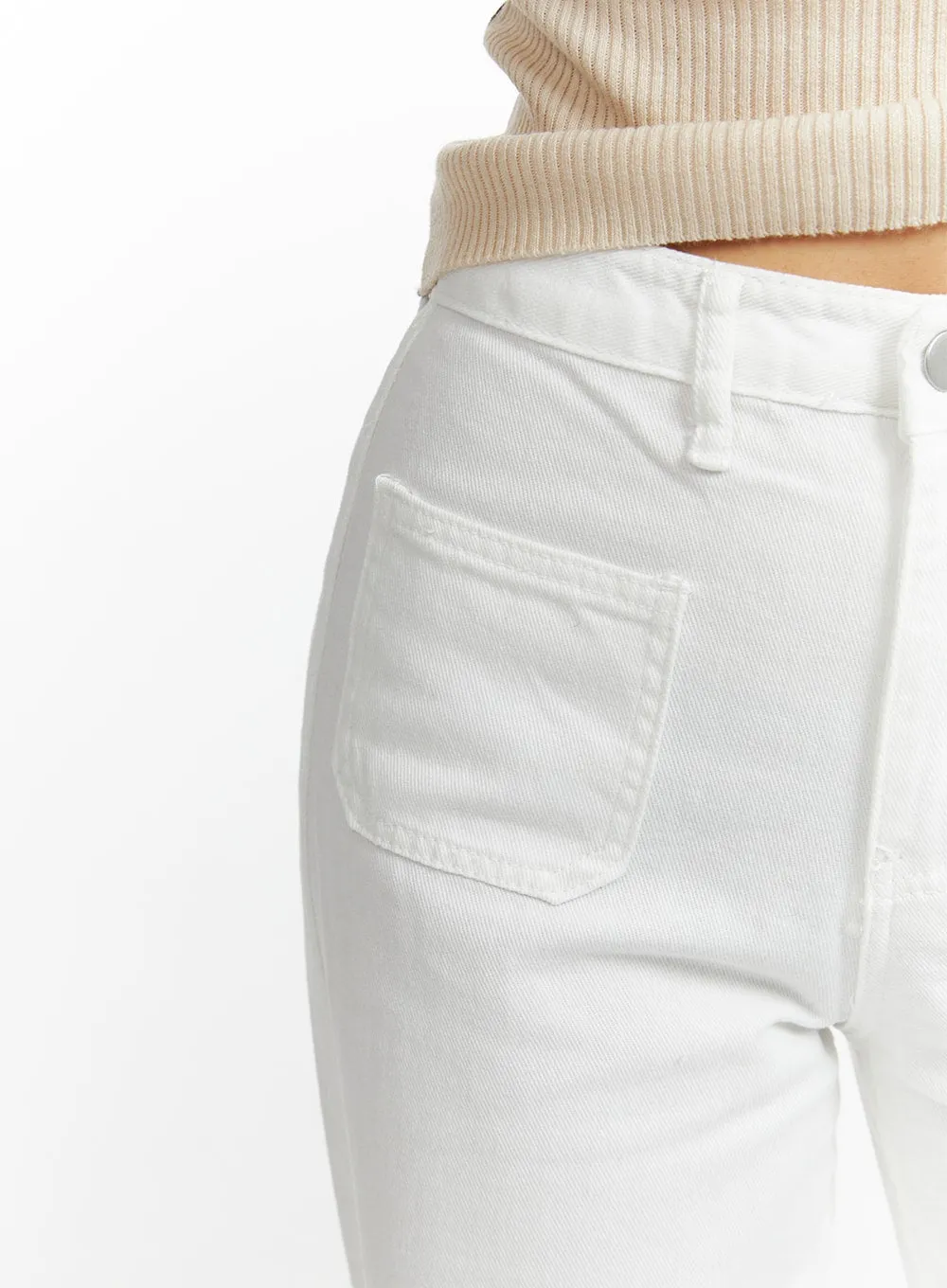 Solid Cotton Pocket Pants OF416