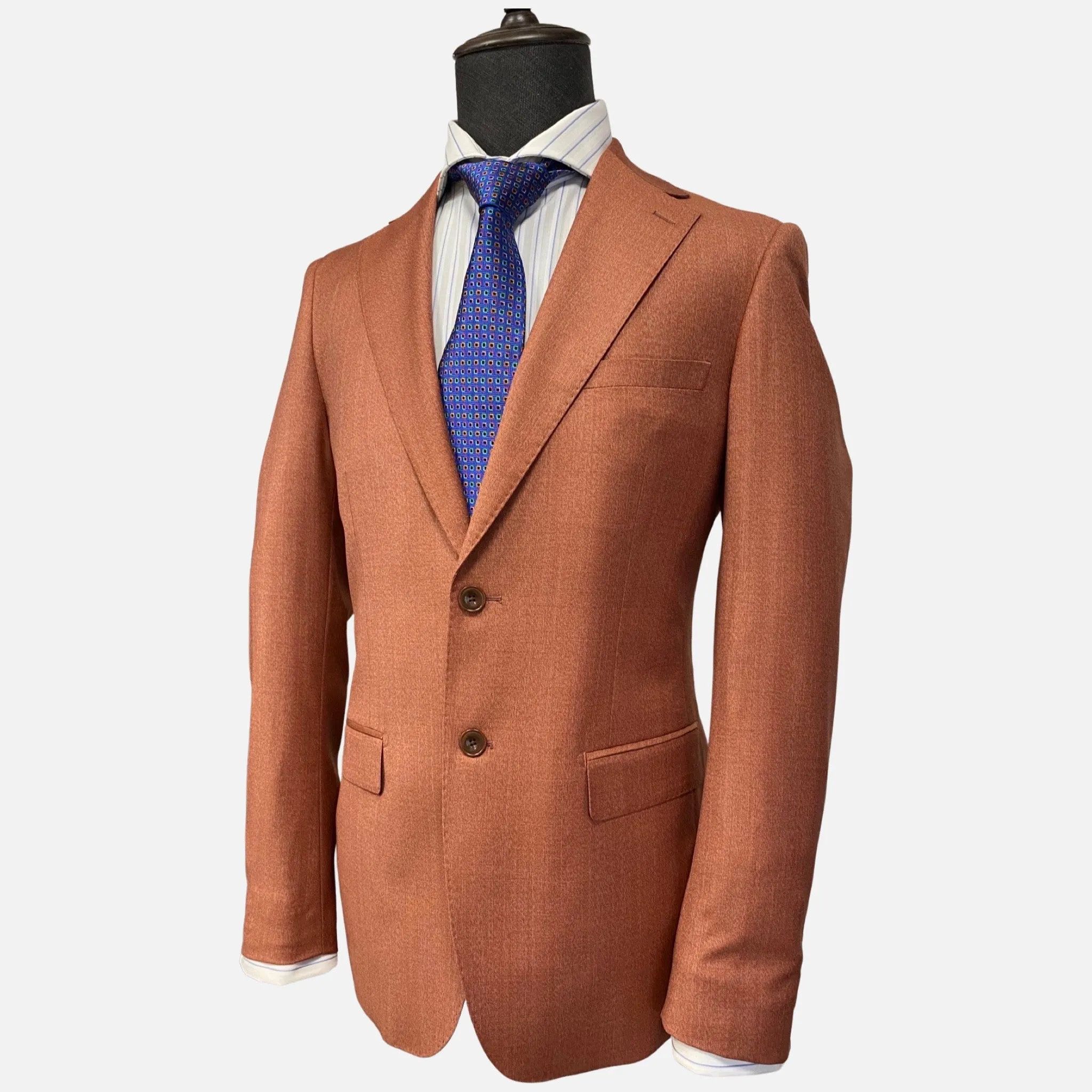 Tiglio Men's Slim Fit Rust tone on tone Italian Suit - 100% Wool