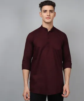 TryBuy Premium Fancy Fabulous Trendy Ethnic WineRed Kurta for Men