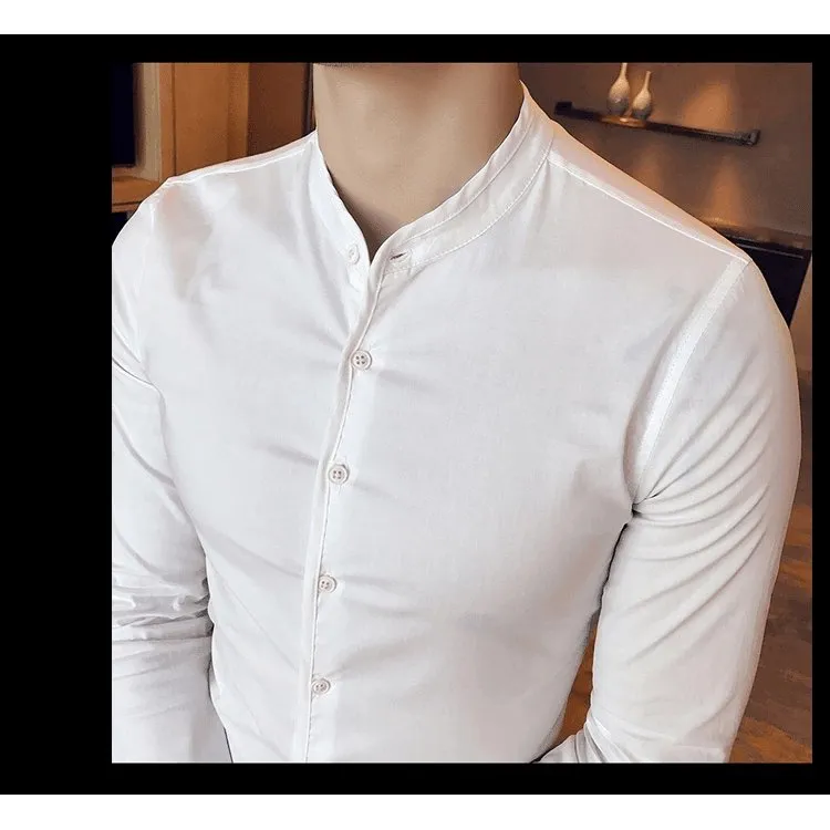 Trybuy Trendy Fashionable Branded White Cotton Button-Up Shirt For Men