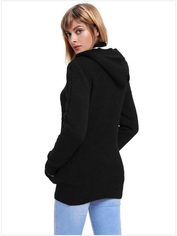 Warm Casual Hooded Cardigan Sweater