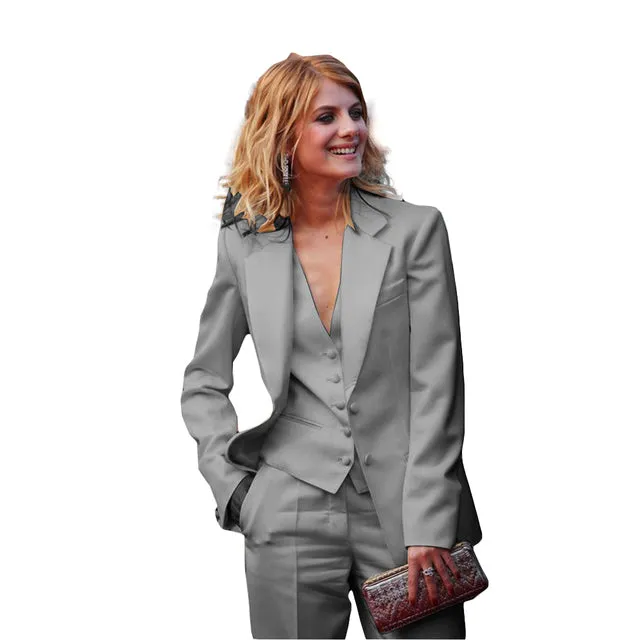 Women Pants Suit Business Slim Fit Suit Jacket 3-piece Party Tuxedo Blazer   Pants   Vest