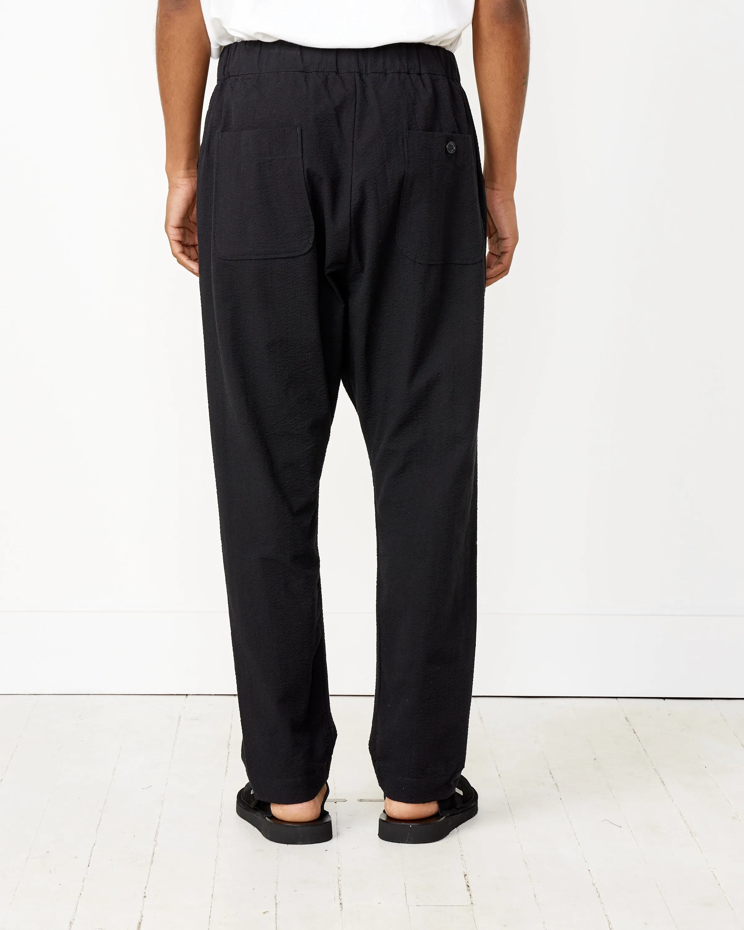 Yoyogi Seersucker Pant in Black